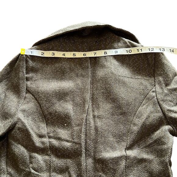 The Rag Story Brown & Metallic Silver Herringbone Tweed Blazer Beaded Appliqué - Picture 11 of 11